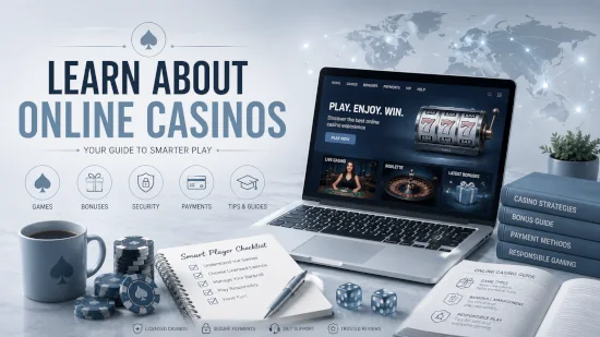 Online casino learning hub with guides, casino tips, and educational resources