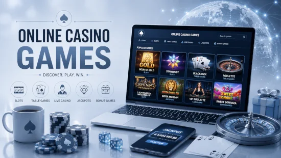 Online casino games selection with slots, table games, baccarat, and roulette